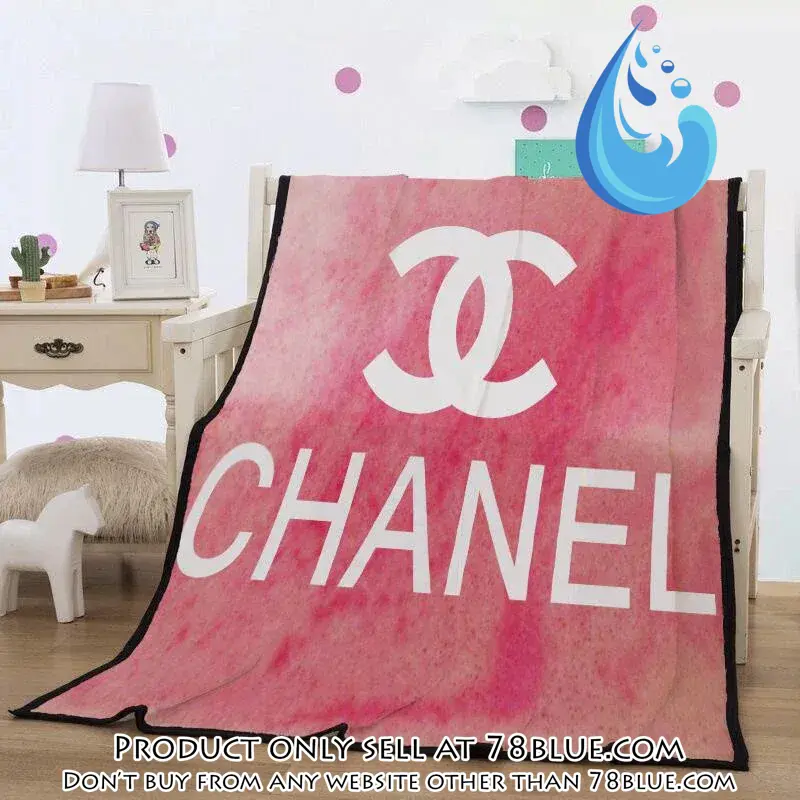 Chanel white logo fashion luxury brand blanket fleece comfortable blanket 78b5642241